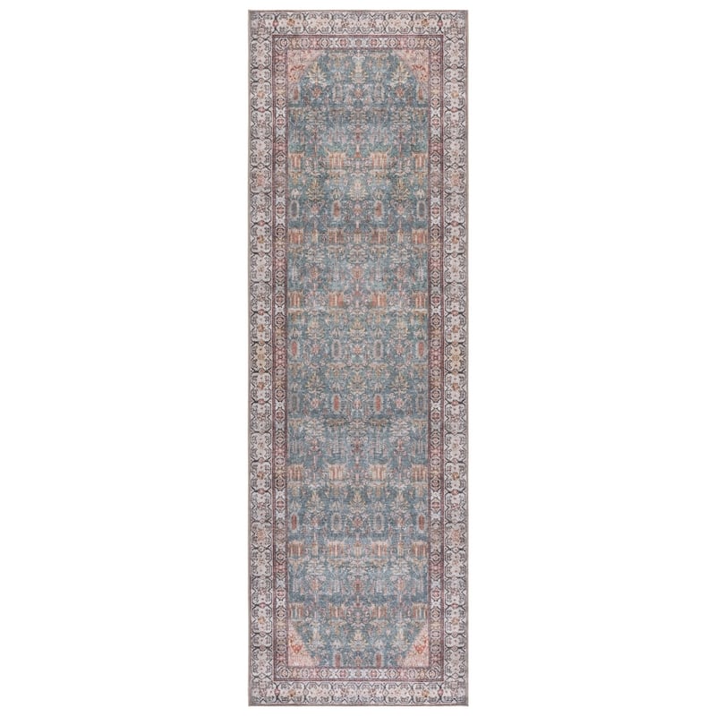 SAFAVIEH Vintage Heriz Sharda Machine Washable Rug - Teal/Beige - 2'6" x 8' Runner