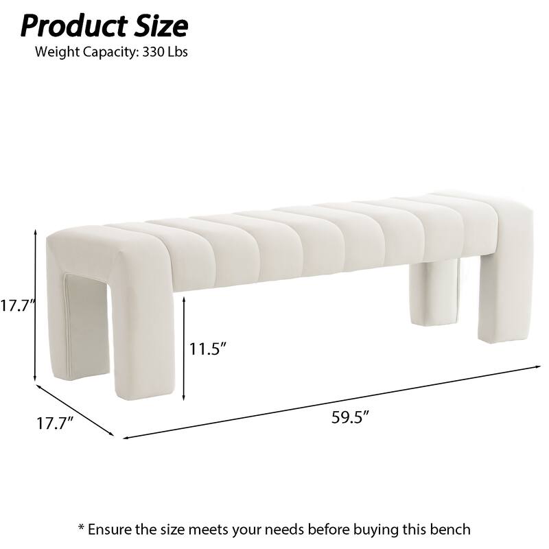 Upholstered Bedroom Bench Tufted Entryway Bench Modern End of Bed Bench Dining Bench with Gold/Black Metal Legs for Window