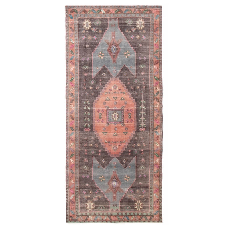 ECARPETGALLERY Hand-knotted Konya Anatolian Brown Wool Rug - 4'6 x 10'5 - Dark Brown - 4'6 x 10'5