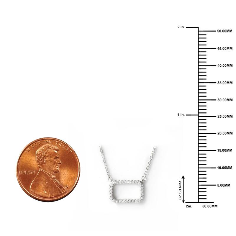 1/10ct Diamond Geometric Pendant Necklace in Silver for Women