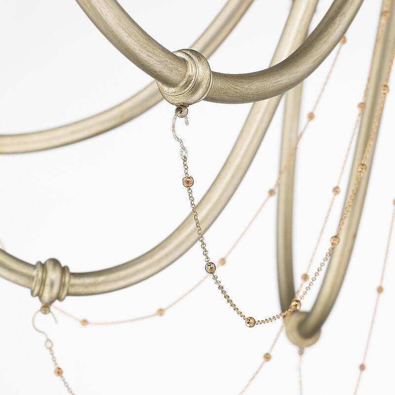 Kamila 8 Light Chandelier - White Gold
