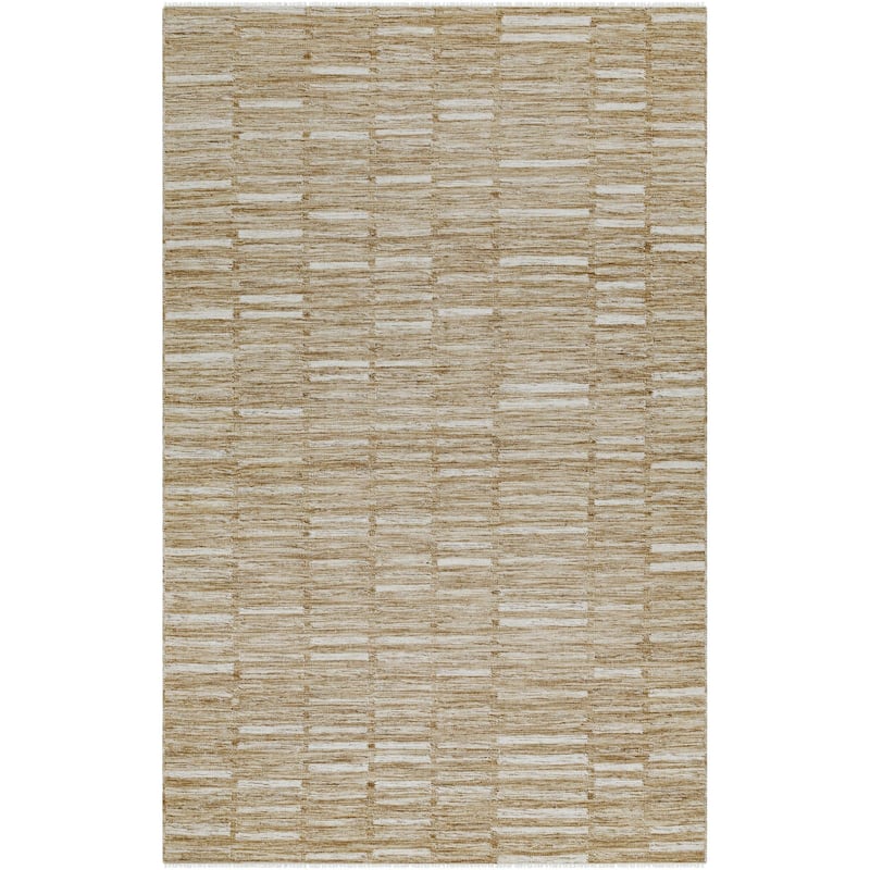 Madilyn Mid-Century Modern Stripe Fringed Area Rug