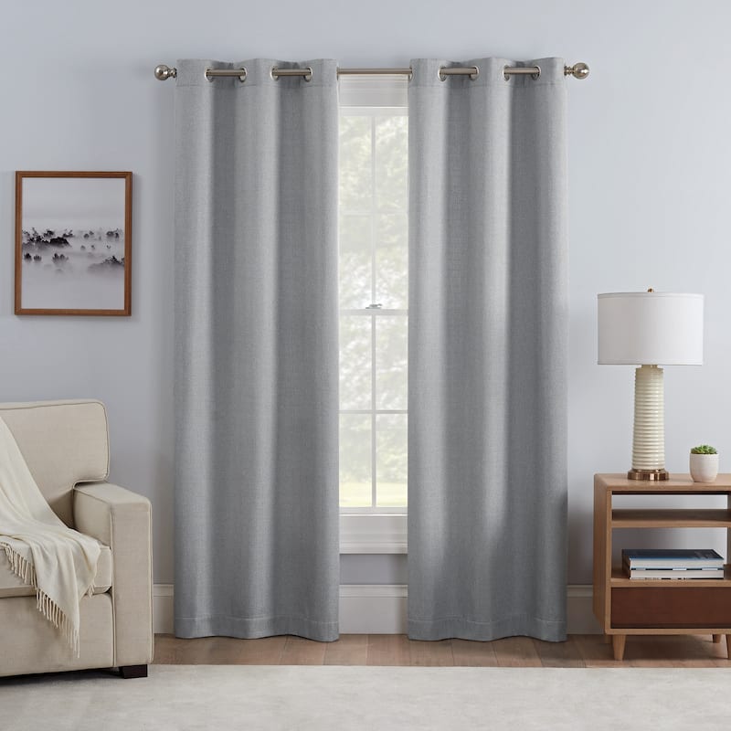 Eclipse Carter Room Darkening Window Curtains, 2 Panels - 95 Inches - Grey