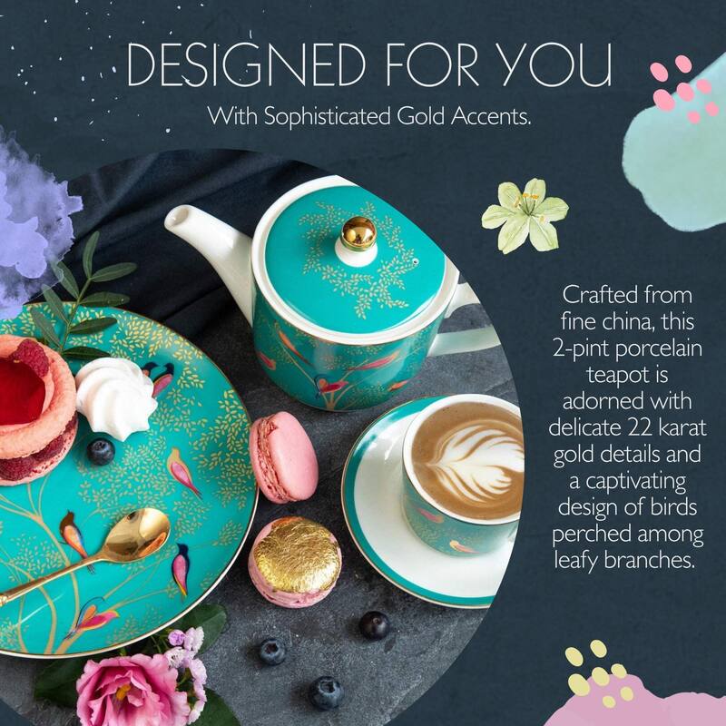 Portmeirion Sara Miller London Chelsea Collection 2 Pint Teapot - 2 Pint