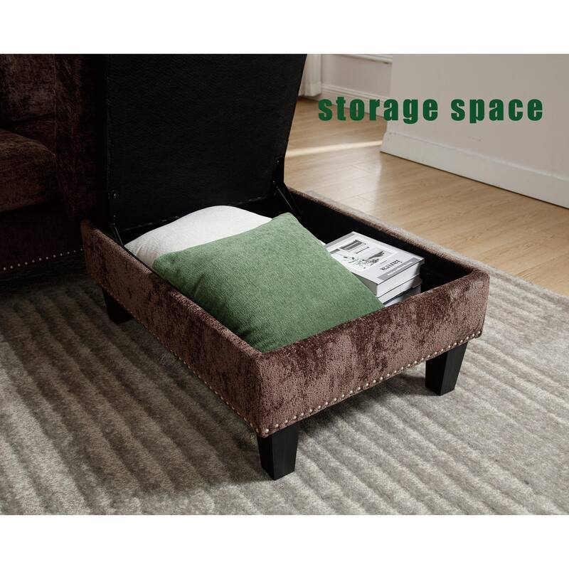 104.5'' L-Shaped Modular 5-Seat Sectional Sofa with Storage Ottoman, Reversible Chaise, and 4 Comfortable Back Cushions