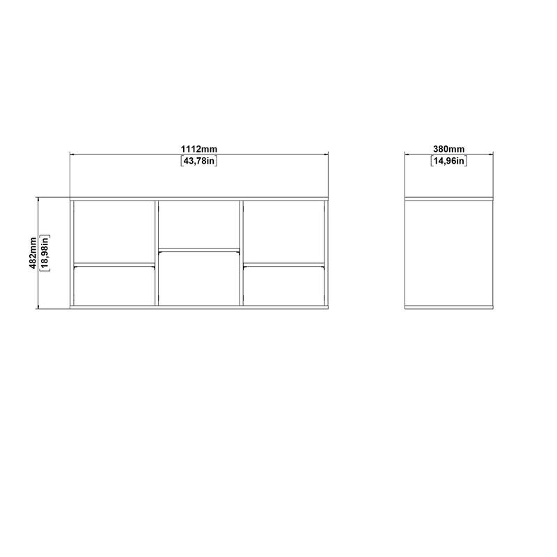 Porch & Den Hyper 6 Cubby Bench, Jackson Hickory