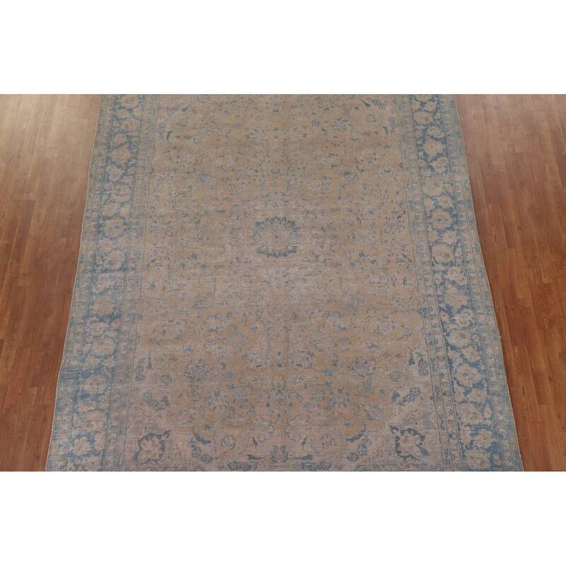 Distressed Najafabad Persian Antique Area Rug Hand-knotted Wool Carpet - 8'4" x 12'2"