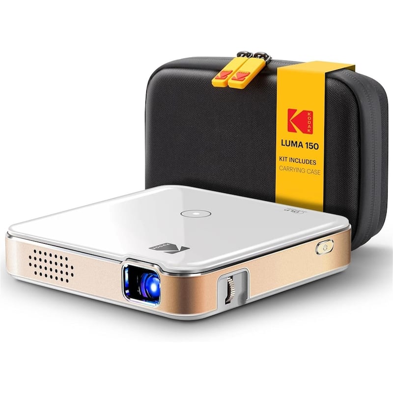Kodak Luma 150 Pico Projector, Rechargeable Ultra Mini Projector with Travel Case (White) - White