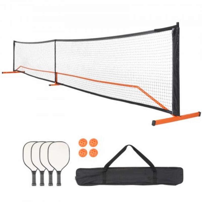 22 Feet Regulation Portable Pickleball Net Set with Carrying Bag and Balls Paddles