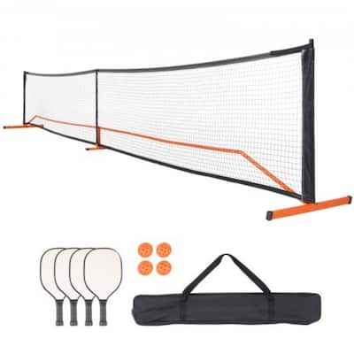 22 Feet Regulation Portable Pickleball Net Set with Carrying Bag and Balls Paddles