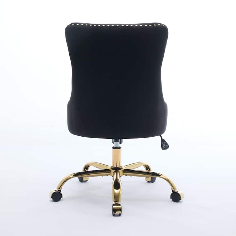 Velvet Office Chair Tufted Adjustable Swivel Desk Chair