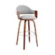 Daxton Mid-Century Swivel Bar Stool, Upholstered Counter Height Chair with Bentwood Legs