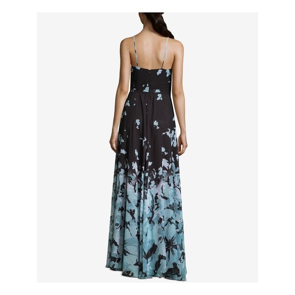 betsy and adam floral chiffon gown