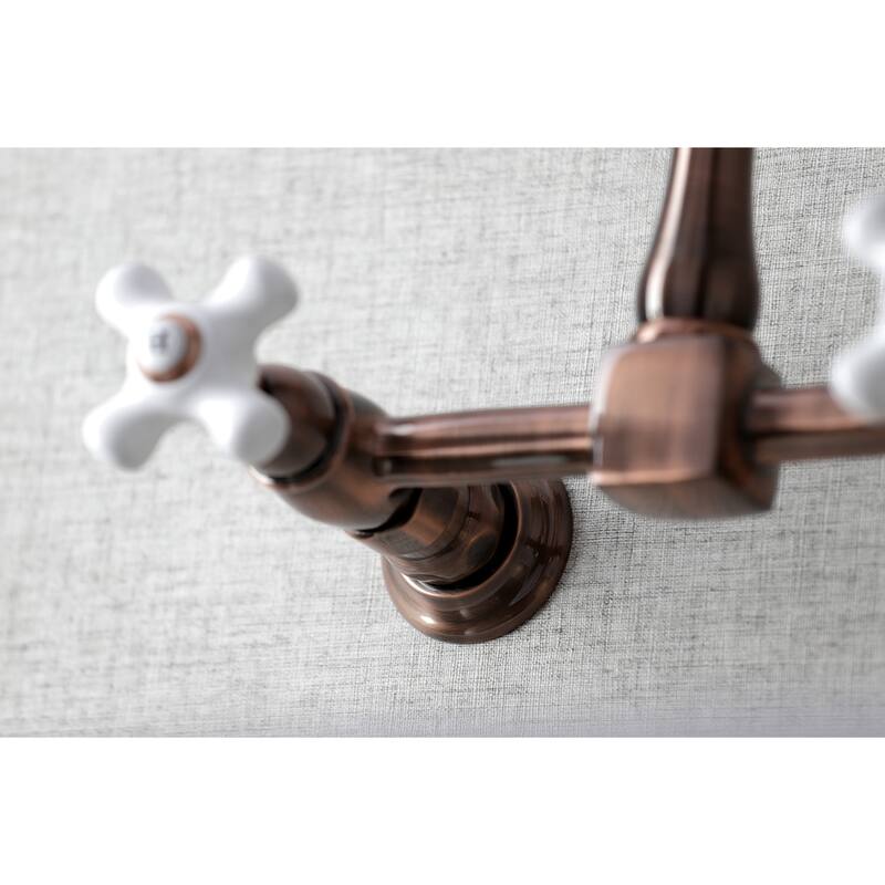 Heritage Two-Handle Wall Mount Bridge Kitchen Faucet