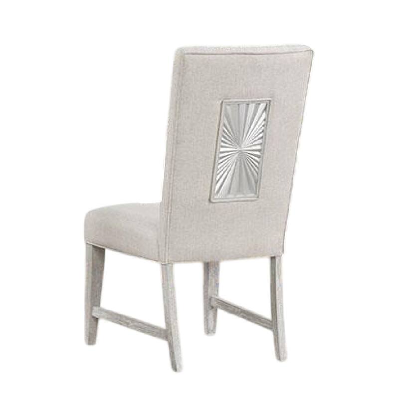 Diaz Dining Side Chair Set of 2, Tapered Legs, Light Gray Poplar Wood