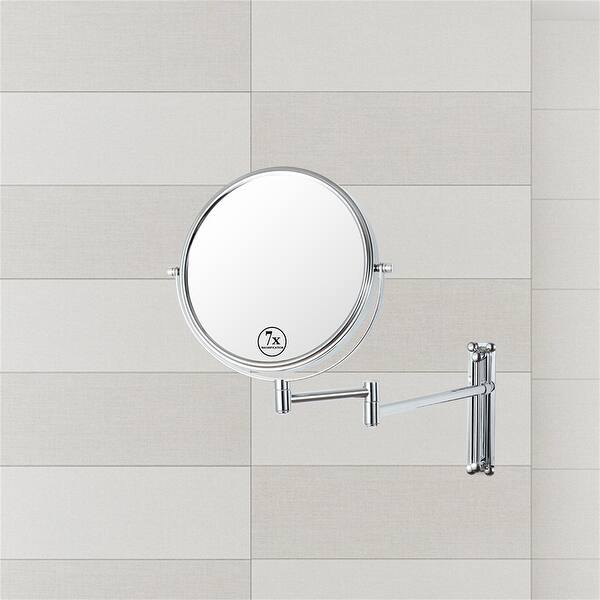 7x/1x Wall Mount Zoom Mirror DoubleSided Wall Make up Mirror Chrome