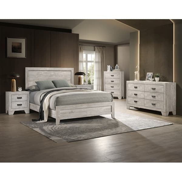 grey wash dresser and nightstand set White Finish Panel 5pc Bed Chest 2x Bedroom Wooden Furniture - Bed Bath & Beyond Sylbia Piechulla