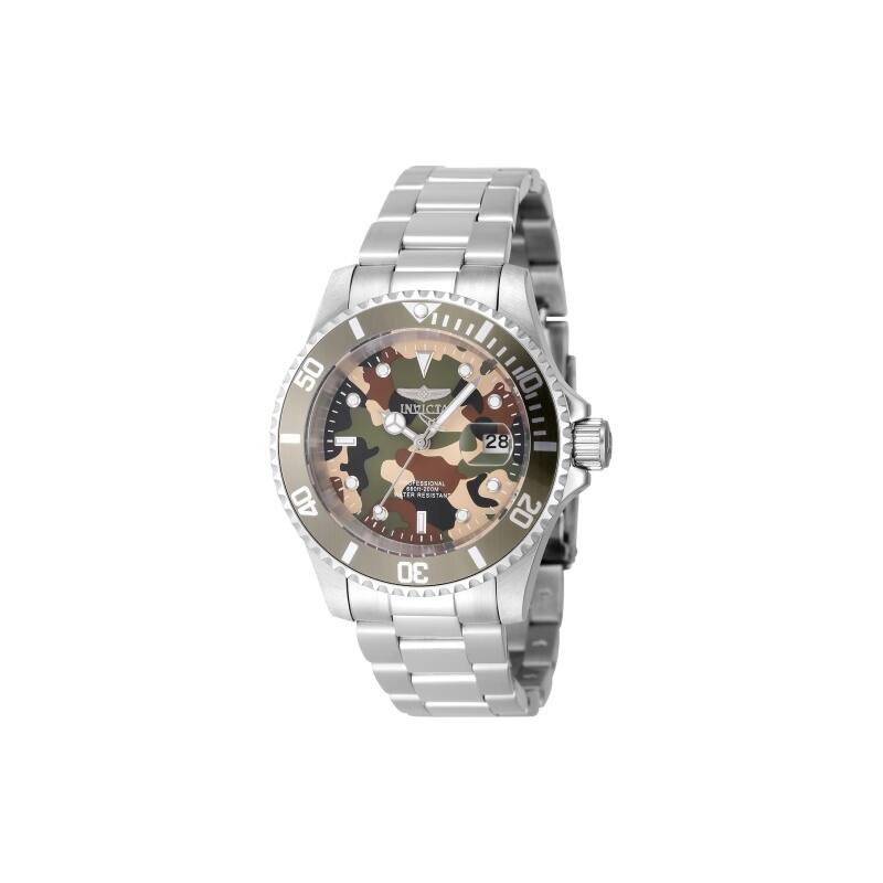 Invicta Men's 48567 Pro Diver Quartz 3 Hand Camouflage, Beige, Green Dial Watch - Camouflage