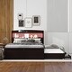 preview thumbnail 14 of 48, Platform Bed with Twin Size Trundle & 2 Drawers, Wooden Storage Bedframe with LED Headboard/Charging Station for Kids Boys Girls
