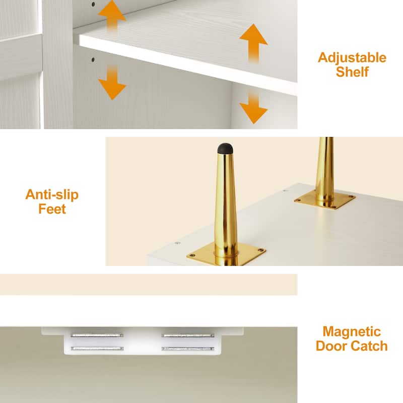 2-Door Storage Cabinet with Adjustable Shelves