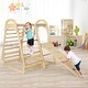 preview thumbnail 2 of 6, 6-in-1 Wooden Kids Jungle Gym Playset with Slide Climbing Net Perfect Gift for Kids - 45.5" x 42.5" x 50"
