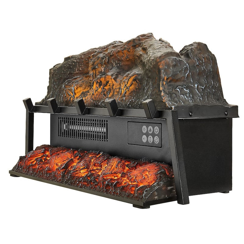 1500W Electric Log Heater with Timer and Remote Adjustable Brightness