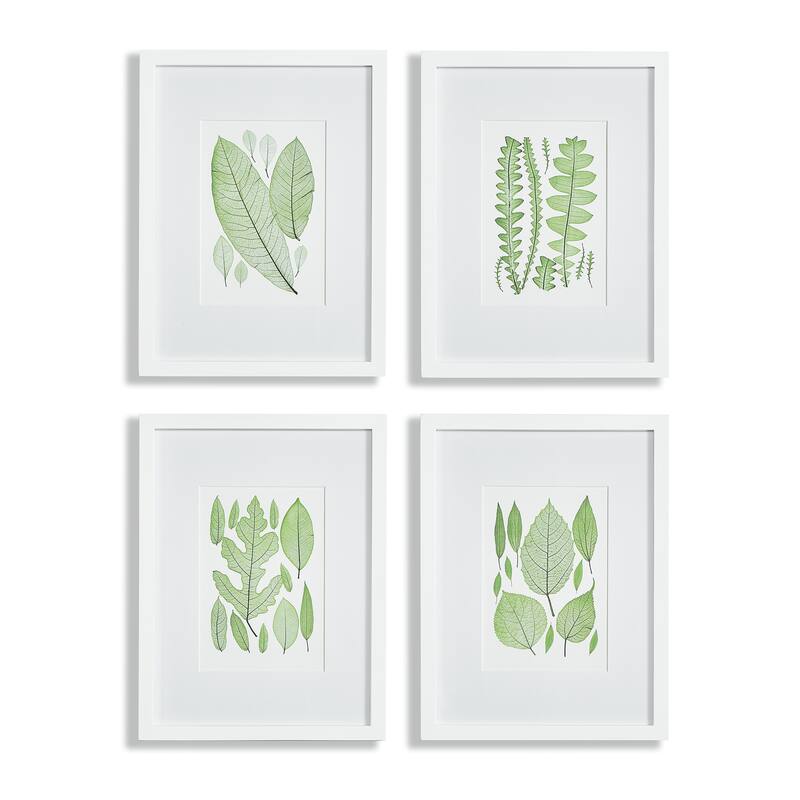 assorted leaf prints, set of 4