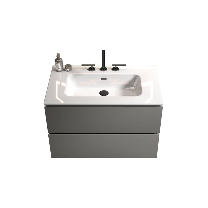 GDFStudio - Coralie Modern Floating Bathroom Vanity with Integrated Ceramic Sink and Soft-Close Storage