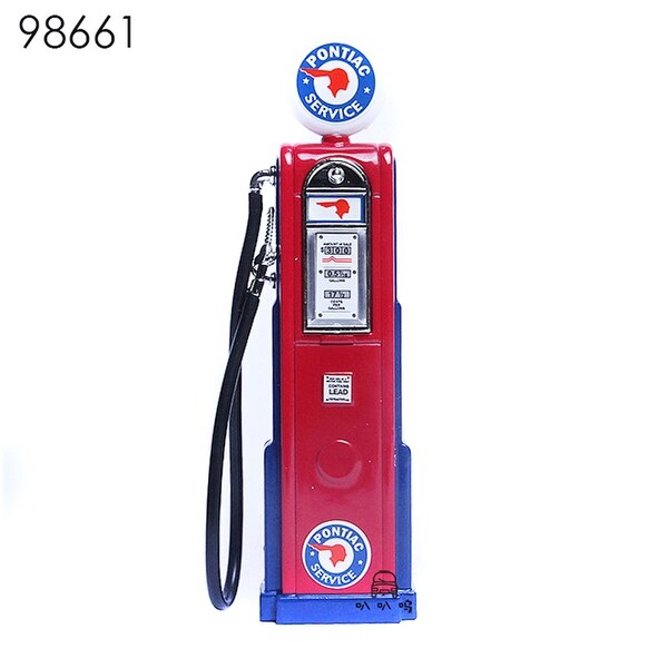 Road Signature Vintage Gas Pump Gasoline Round - Bright red