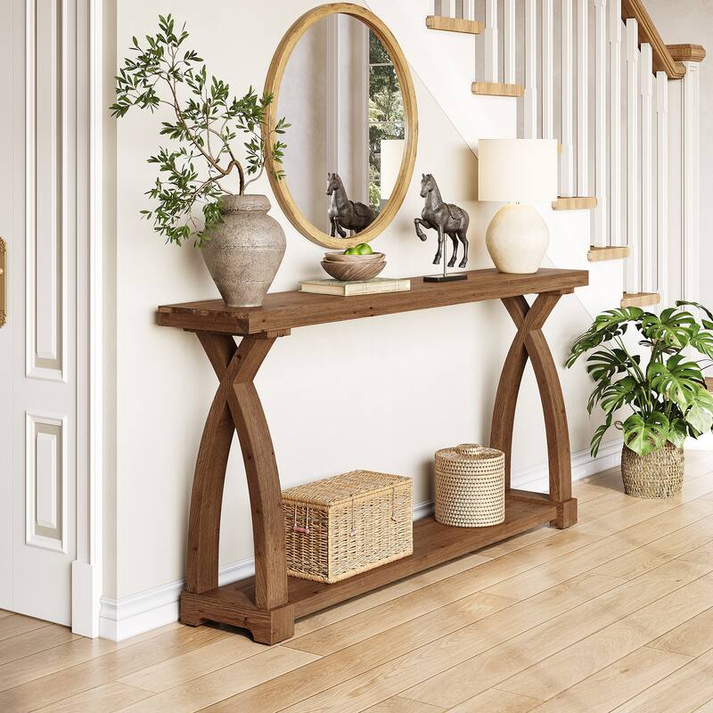 63" Solid Wood Entryway Table