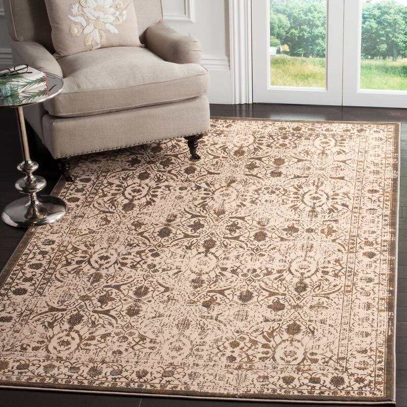 SAFAVIEH Brilliance Ditsa Vintage Boho Distressed Oriental Rug - 6'7" x 9'2" - Cream/Bronze