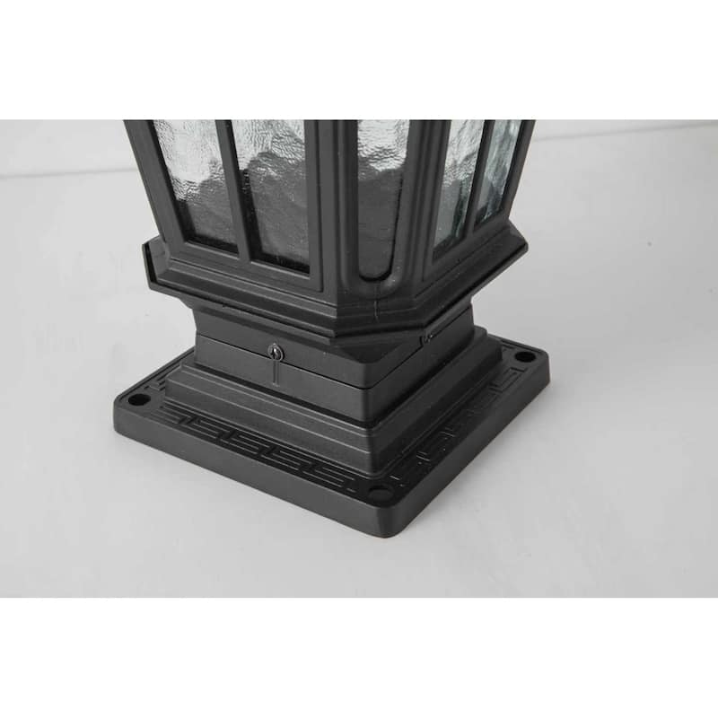 Garden Post Light Black Aluminum Outdoor Column Light, Retro Pillar Lantern European Table Lamp Post Light Post Light.