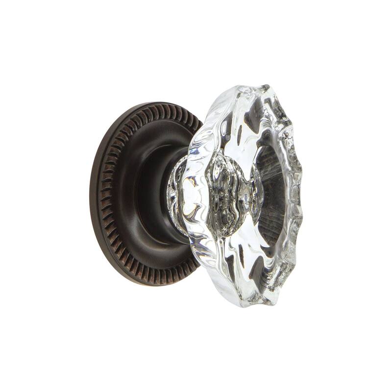 Grandeur BIAR-CRYS-KNOB-NEWP Biarritz 1-3/4" Crystal Fluted Vintage - Timeless Bronze