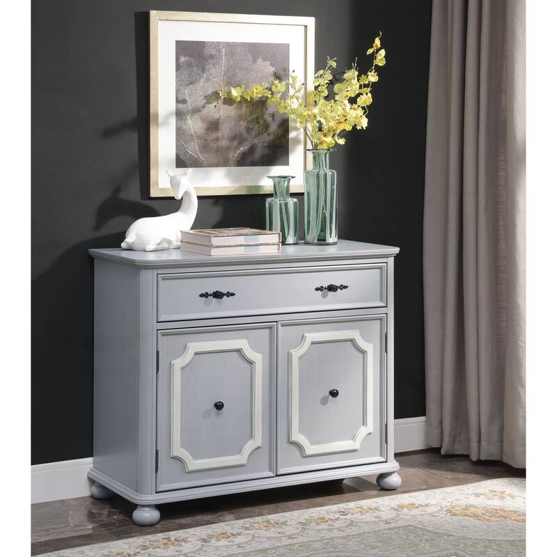 Versatile Double-Door Cabinet with Multiple Storage Options for Home Organization - Grey