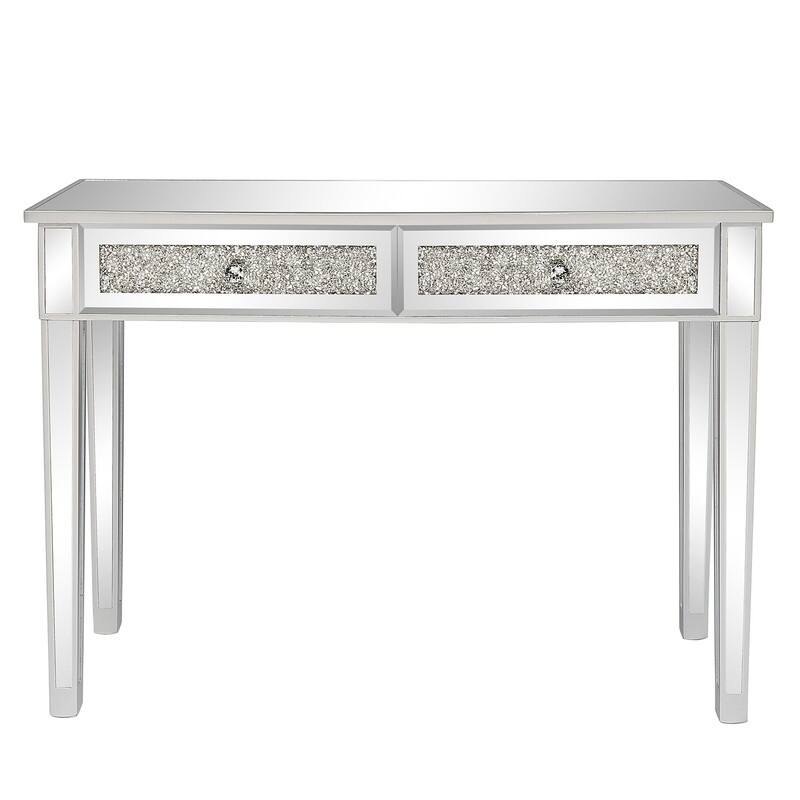 Modern Mirror Two-Drawer Computer Table Writing Desk