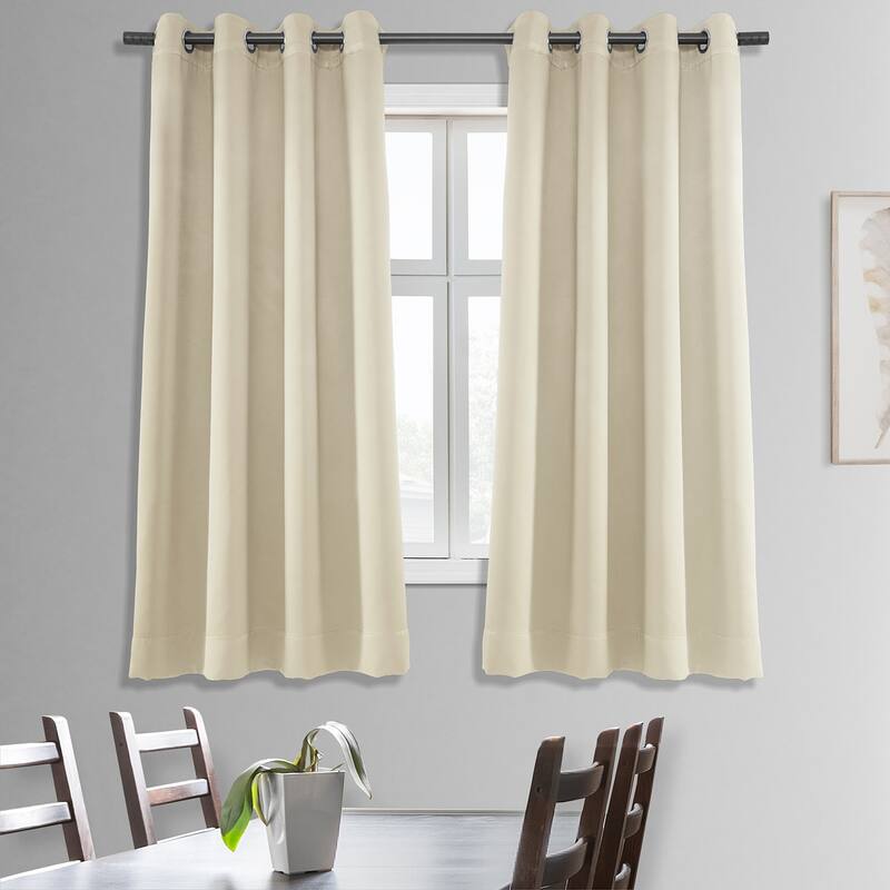 Exclusive Fabrics Room Darkening Grommet Curtain Panel Pair 63 Inches ...