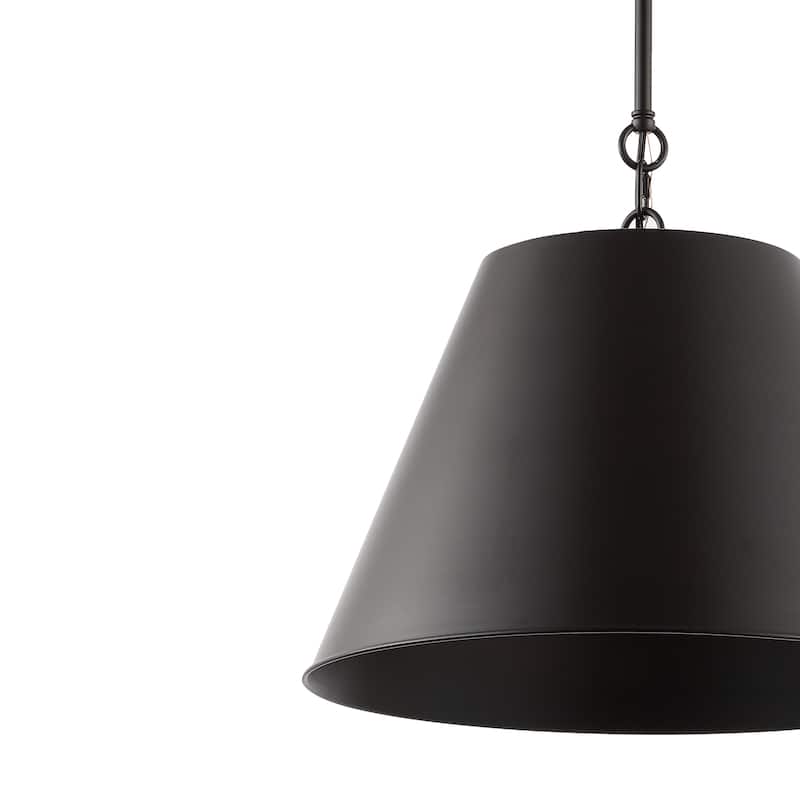 Henry 12" 1-Light Industrial Farmhouse Iron LED Pendant, Oil Rubbed Bronze by JONATHAN Y