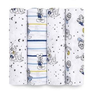 aden + anais essentials cotton muslin swaddle blanket 4 pack mickey stargazer