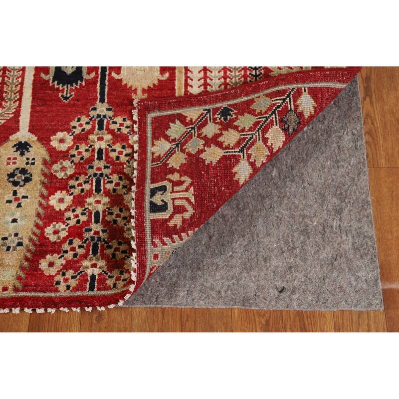 Hand Knotted Oriental 100% Wool Carpet Traditional All-Over Red Ziegler Area Rug - 9' 9'' X 6' 7''