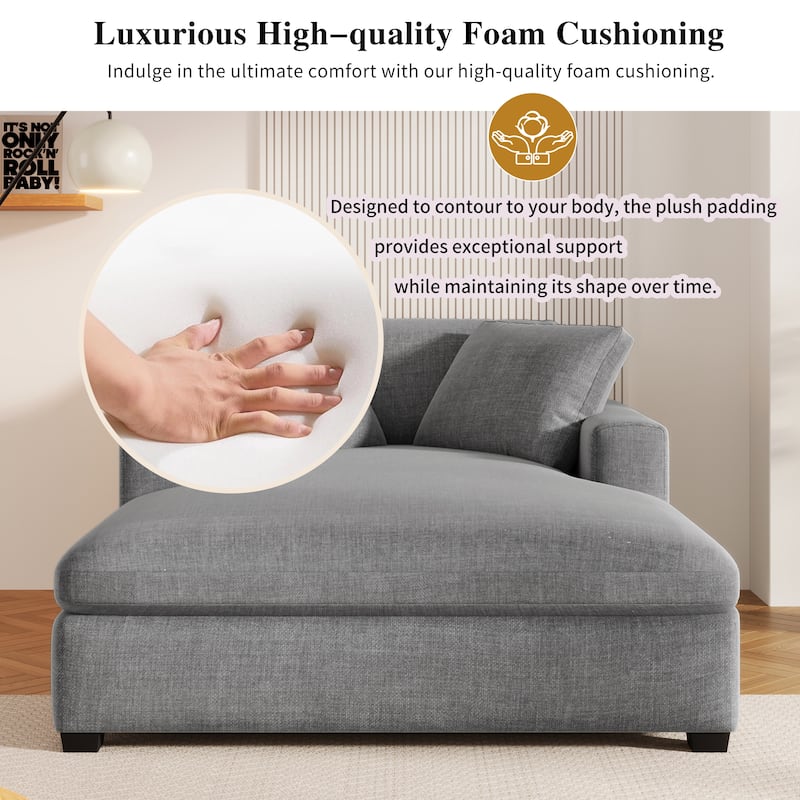 Zala Modern Fabric Oversized Sofa Chaise Lounge by Christopher Knight Home