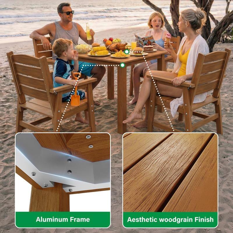 WINSOON 12-Piece HIPS All Weather Outdoor Patio Dining Sets 4-Tables and 8-Chairs