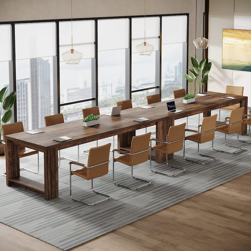 7 ft Conference Table for 6 to 8 People - 86.6" L x 27.6" W x 29.5" H