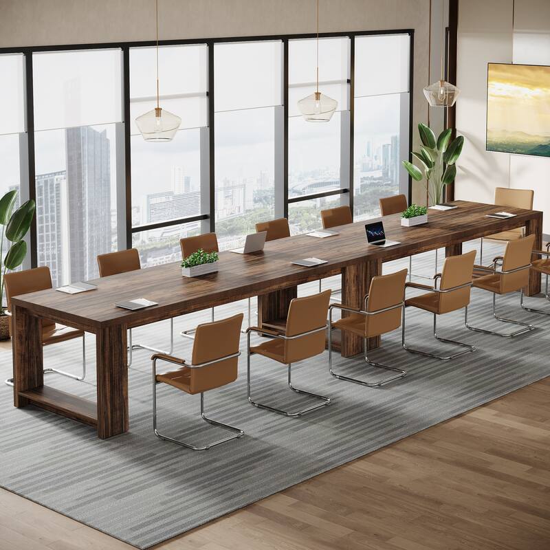7 ft Modern Rectangle Conference Table for 6 to 8 People - 86.6" L x 27.6" W x 29.5" H