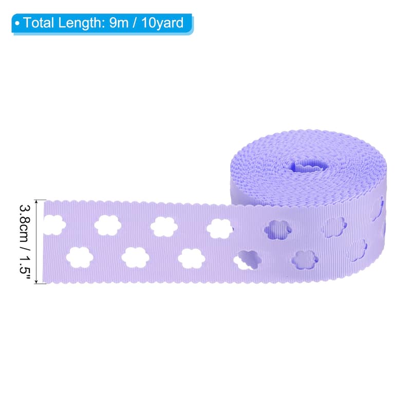 10 Yard x 1.5" W Grosgrain Ribbon Craft Strip with Hollow Cloud