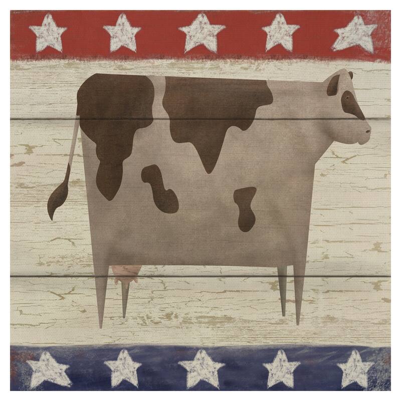 Americana Cow by Willowbrook Fine Art Canvas Art Print
