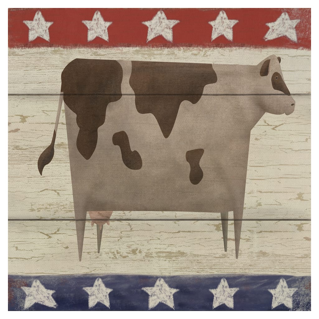 Americana Cow by Willowbrook Fine Art Canvas Art Print