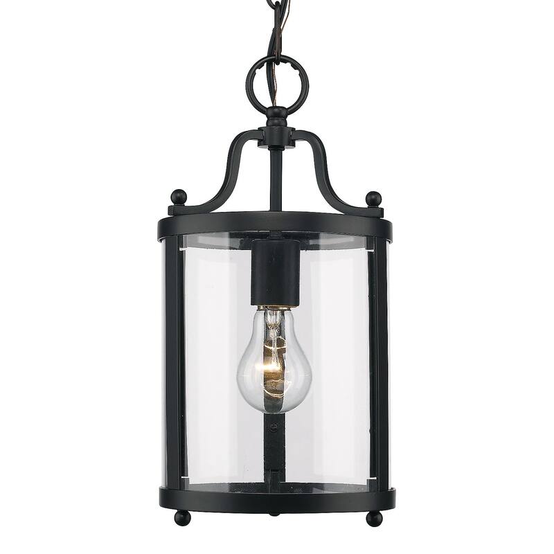 Golden Lighting Payton Single Light 7-1/4" Wide Mini Pendant with - Black