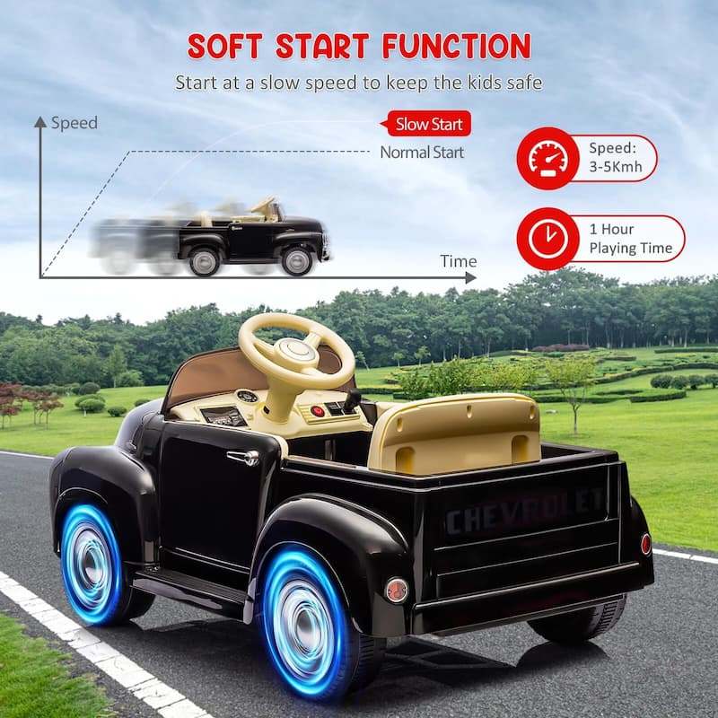 12V Kids Ride On Car, Licensed Chevrolet 3100 Pickup Battery Powered Electric Vehicle