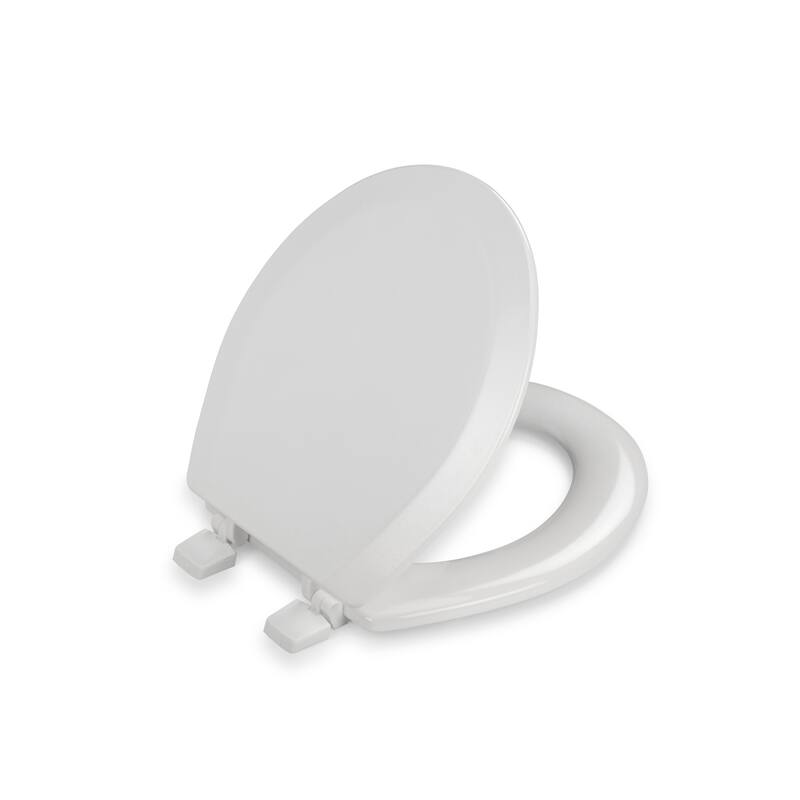Croydex Bidwell 17" Round Stick -Tight Wood Toilet Seat in White