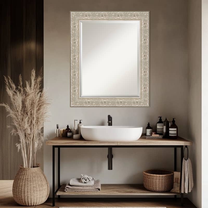 Luxe Beveled Framed Bathroom Vanity Wall Mirror